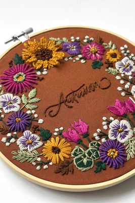 Autumn Florals Embroidery Kit