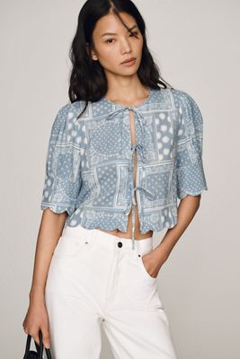 Sister New York Bandana Tie-Front Top