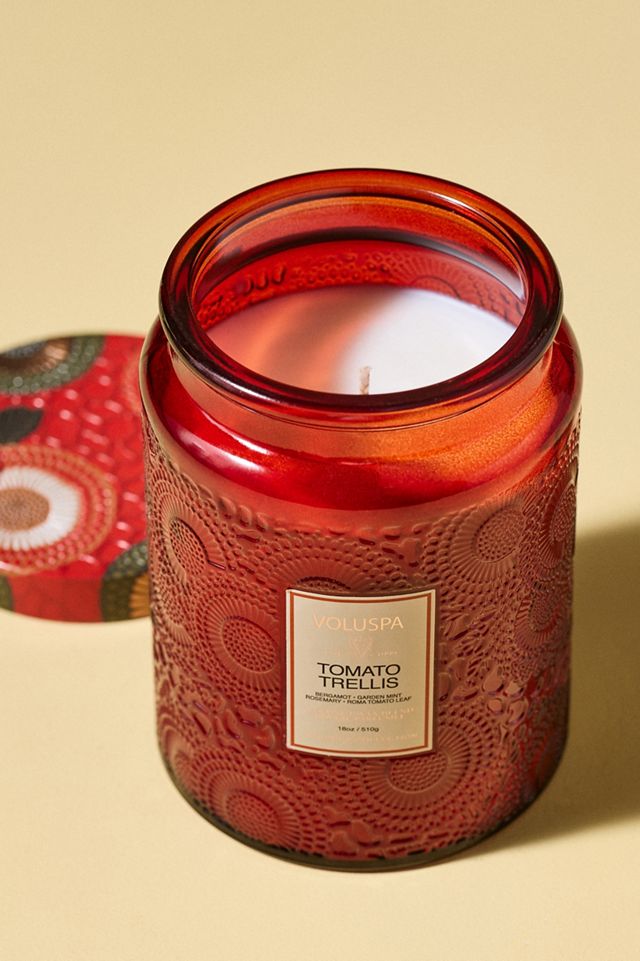 Voluspa Fresh Tomato Trellis Glass Jar Candle #1