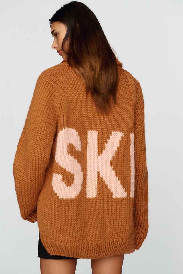 GOGO Sweaters 100% Wool Hand Knit Ski Cardigan #3