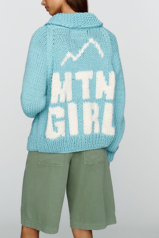 GOGO Sweaters 100% Wool Hand Knit Mountain Girl Cardigan #1