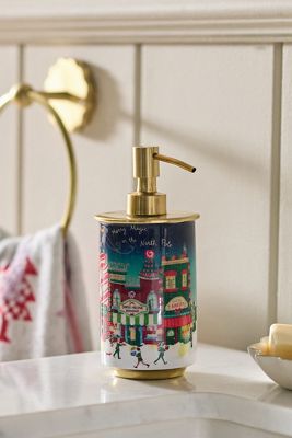 Dispensador de Jabón de Metal con Patrón Impreso del Polo Norte