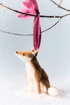 Annette Embroidered Velvet Animal Ornament
