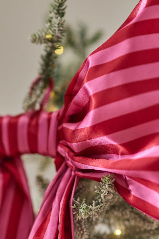 Puntale per Albero con Fiocco in Raso a Righe #1