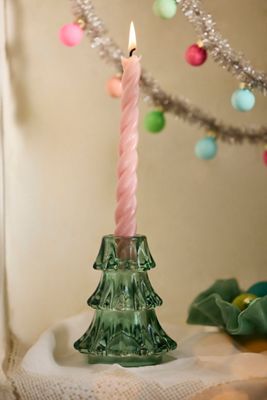 Glass Evergreen Taper Holder