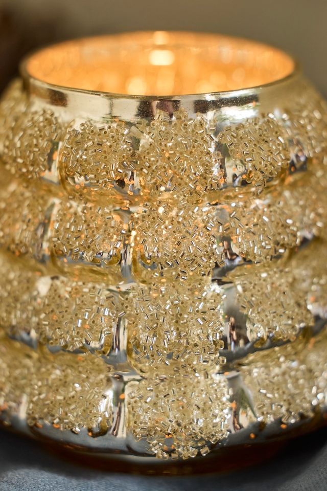 Sparkling Tree Glass Votive Holder #1