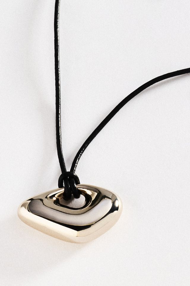 Sculptural Metal Pendant Necklace #1