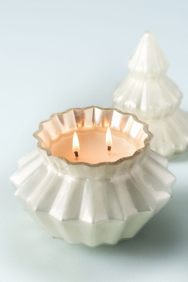 Bright Trees Woody Frosted Garland Glass Candle #2