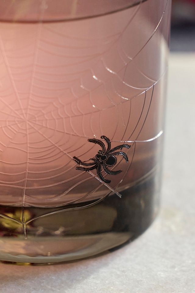 Etched Spider Double Old Fashioned Glass #1