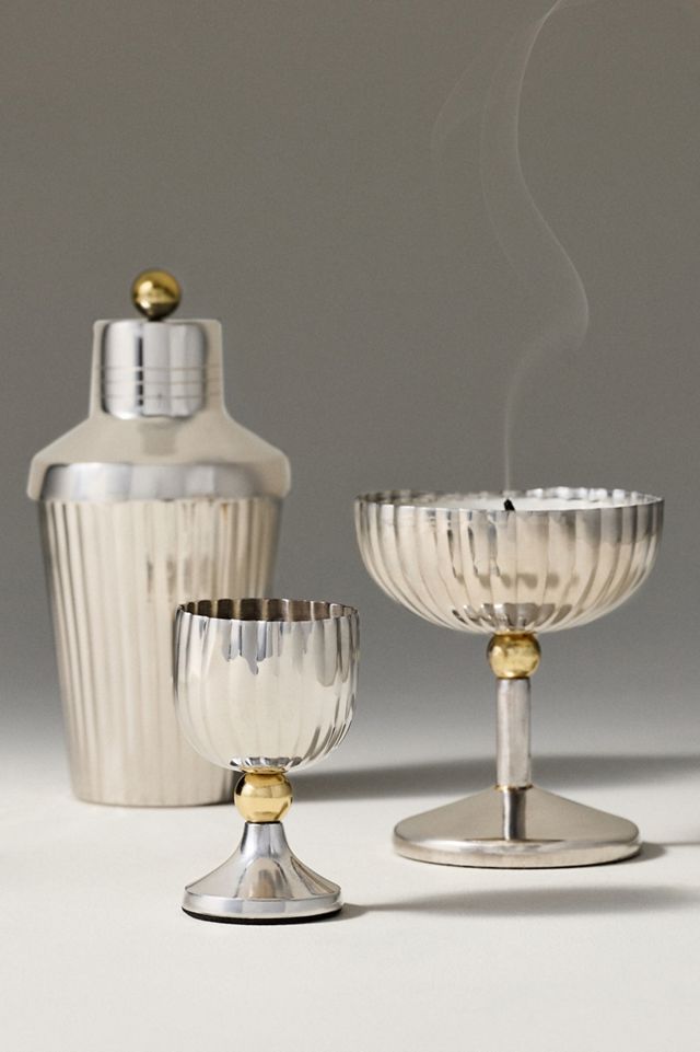 Figural Mini Cocktail Shaker Fruity Cranberry Fizz Metal Candle #1