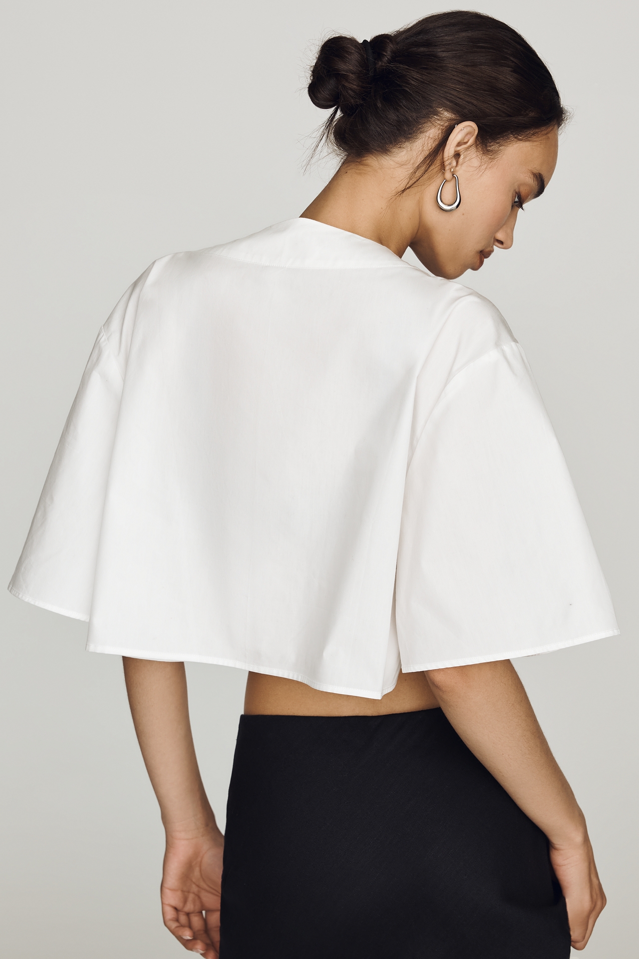 By Anthropologie Cotton Tie-Front Top