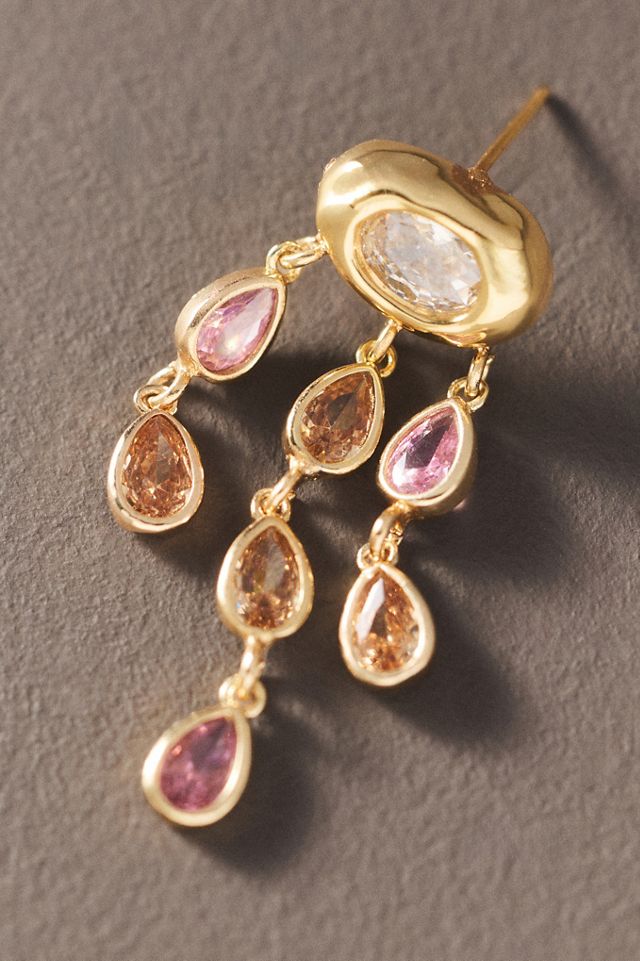 By Anthropologie Aurora Blush Cascade Earrings #1