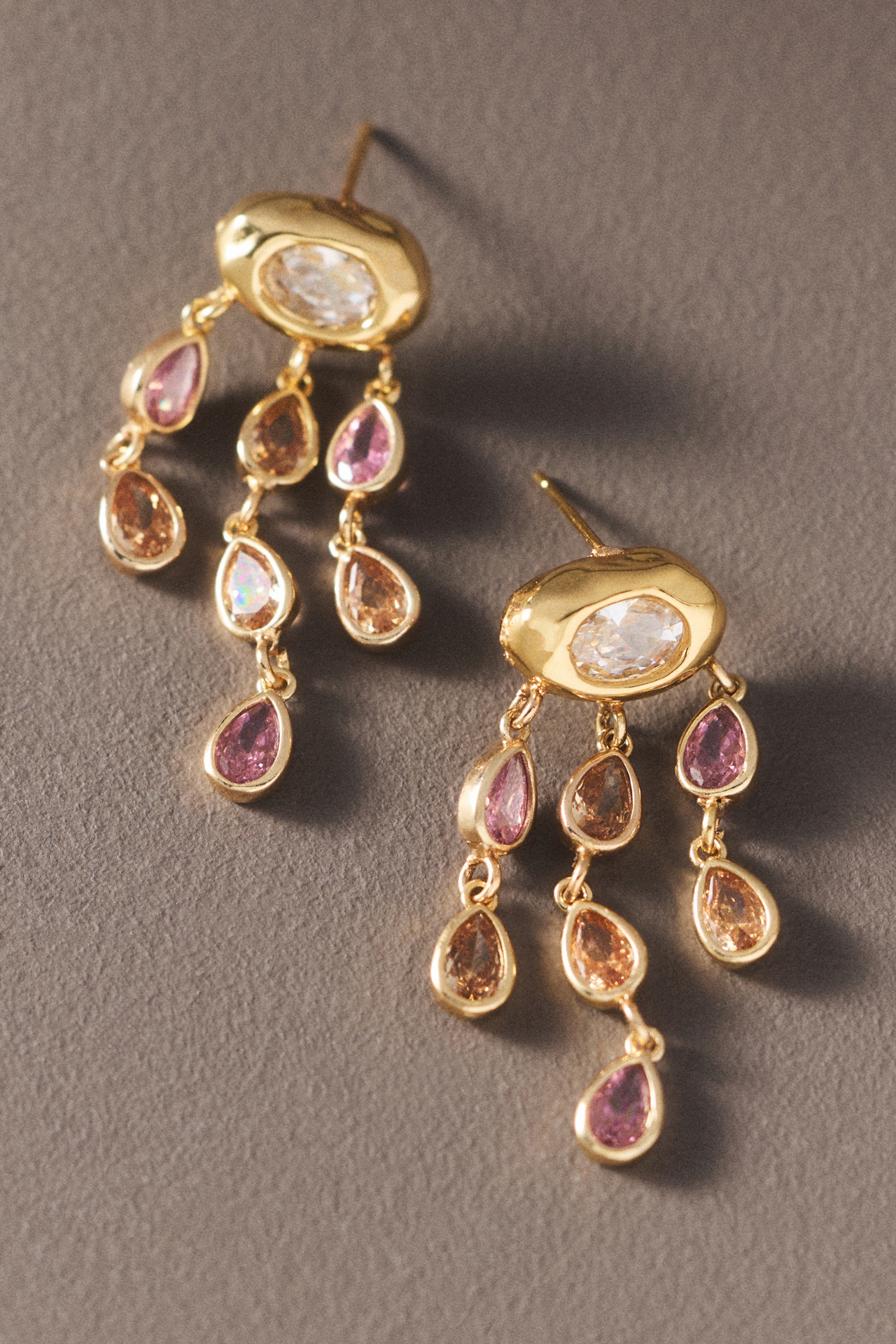 By Anthropologie Aurora Blush Cascade Earrings