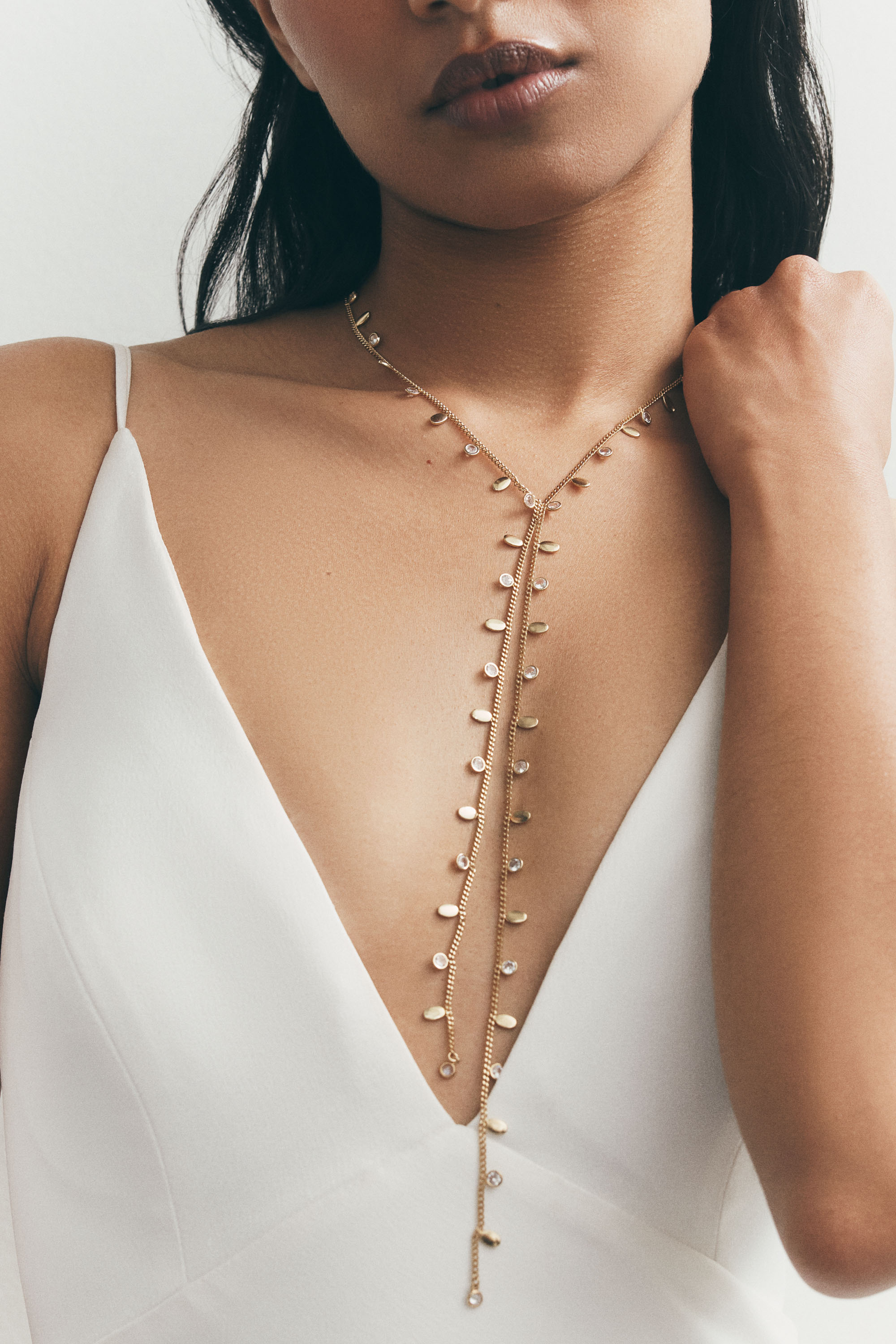 Pavé Bolo Tie Necklace — Image 4