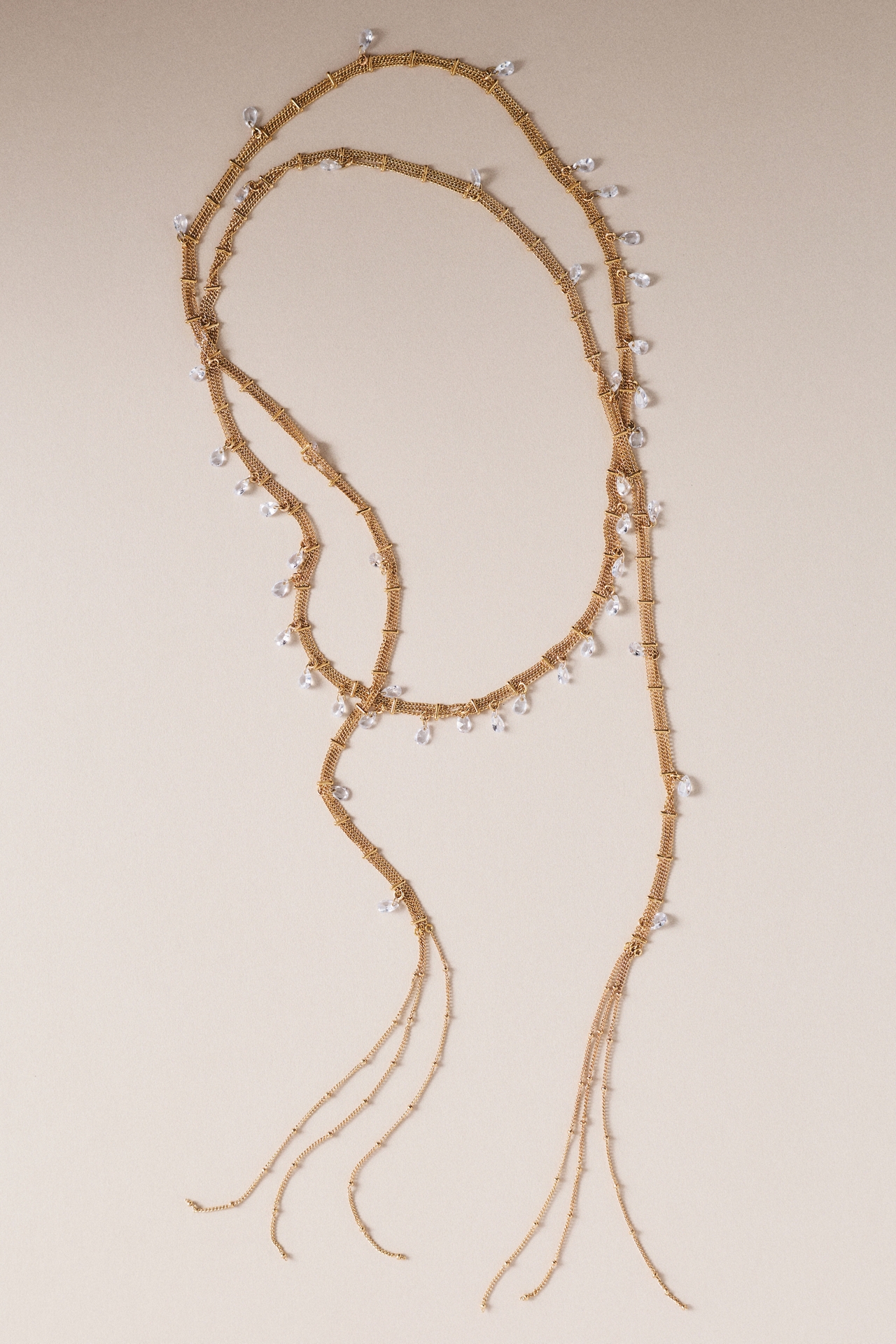 Fringe Beaded Scarf Necklace