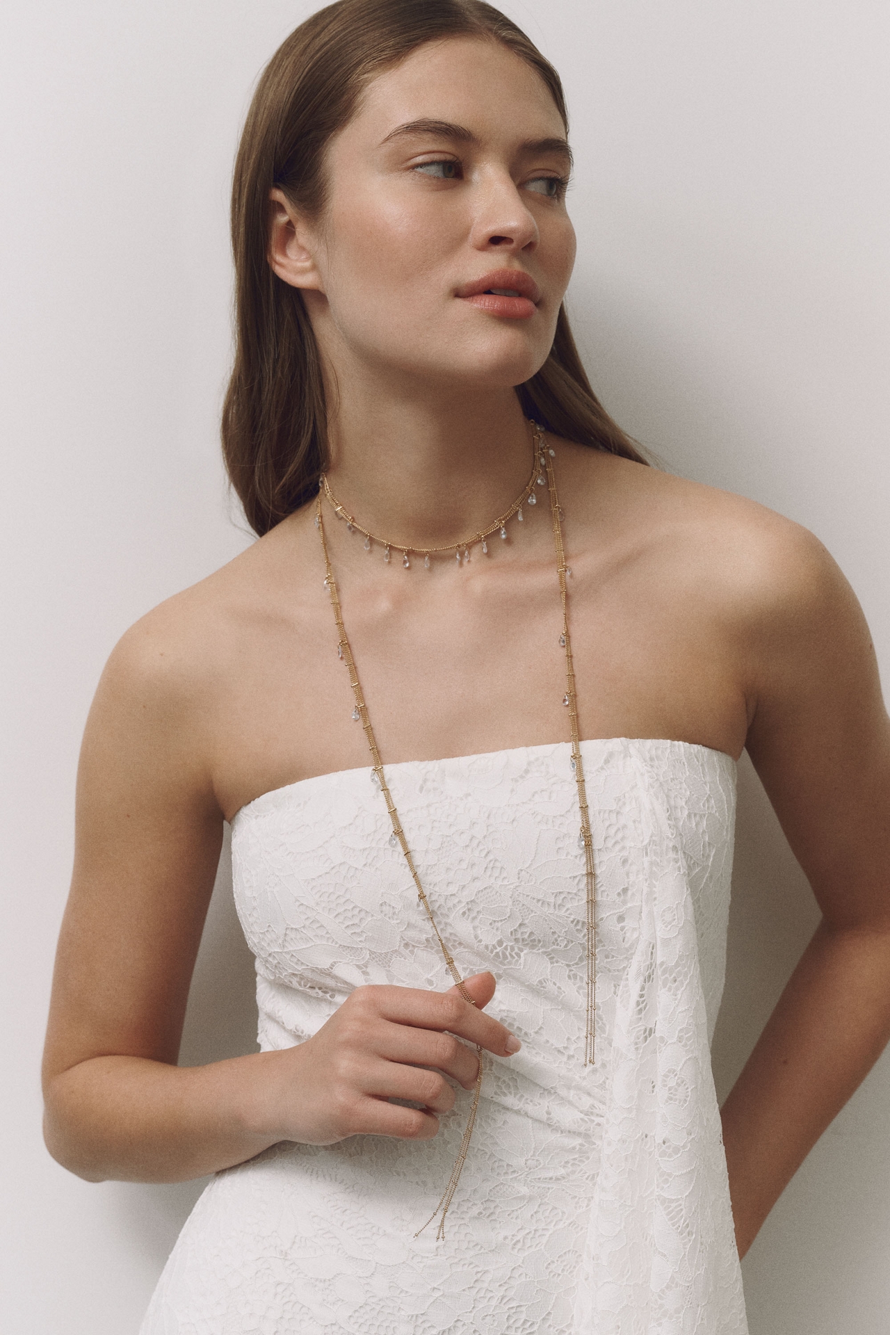 Fringe Beaded Scarf Necklace