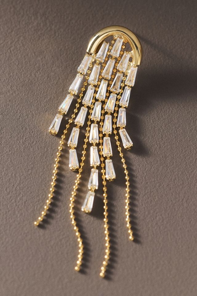 By Anthropologie Radiant Arch Fringe Earrings #1