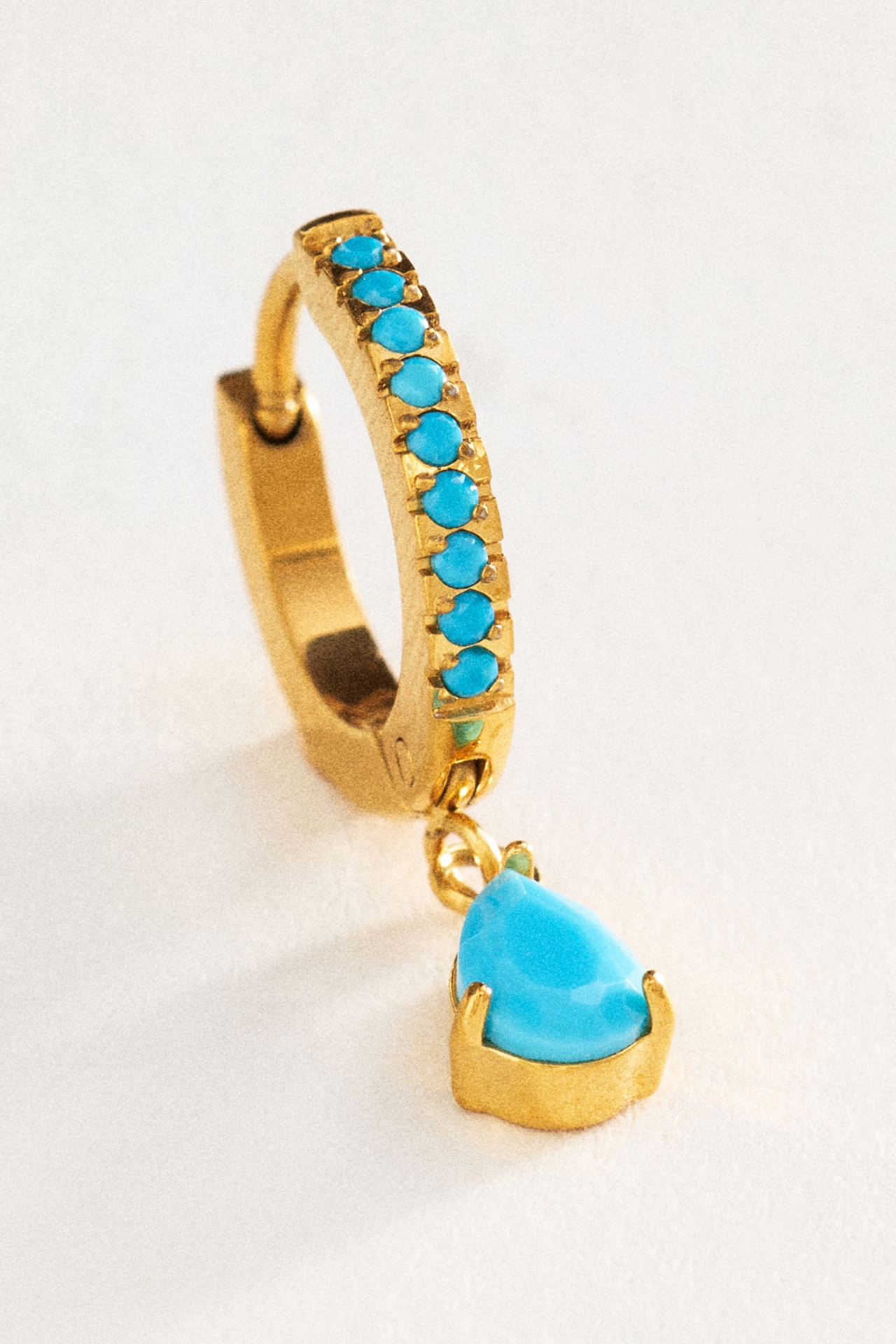 Atolea Turquoise Drop Hoop Earrings