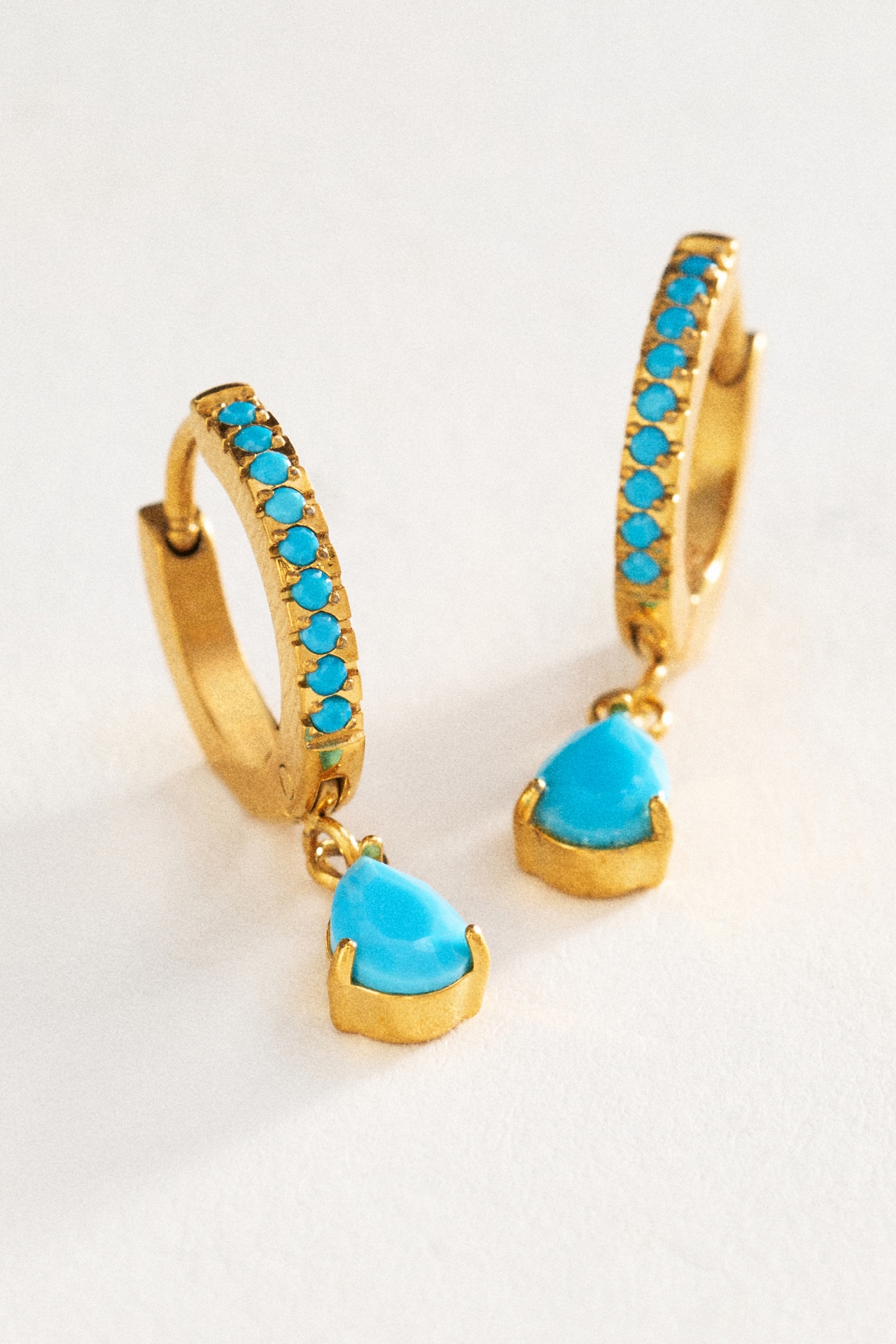 Atolea Turquoise Drop Hoop Earrings