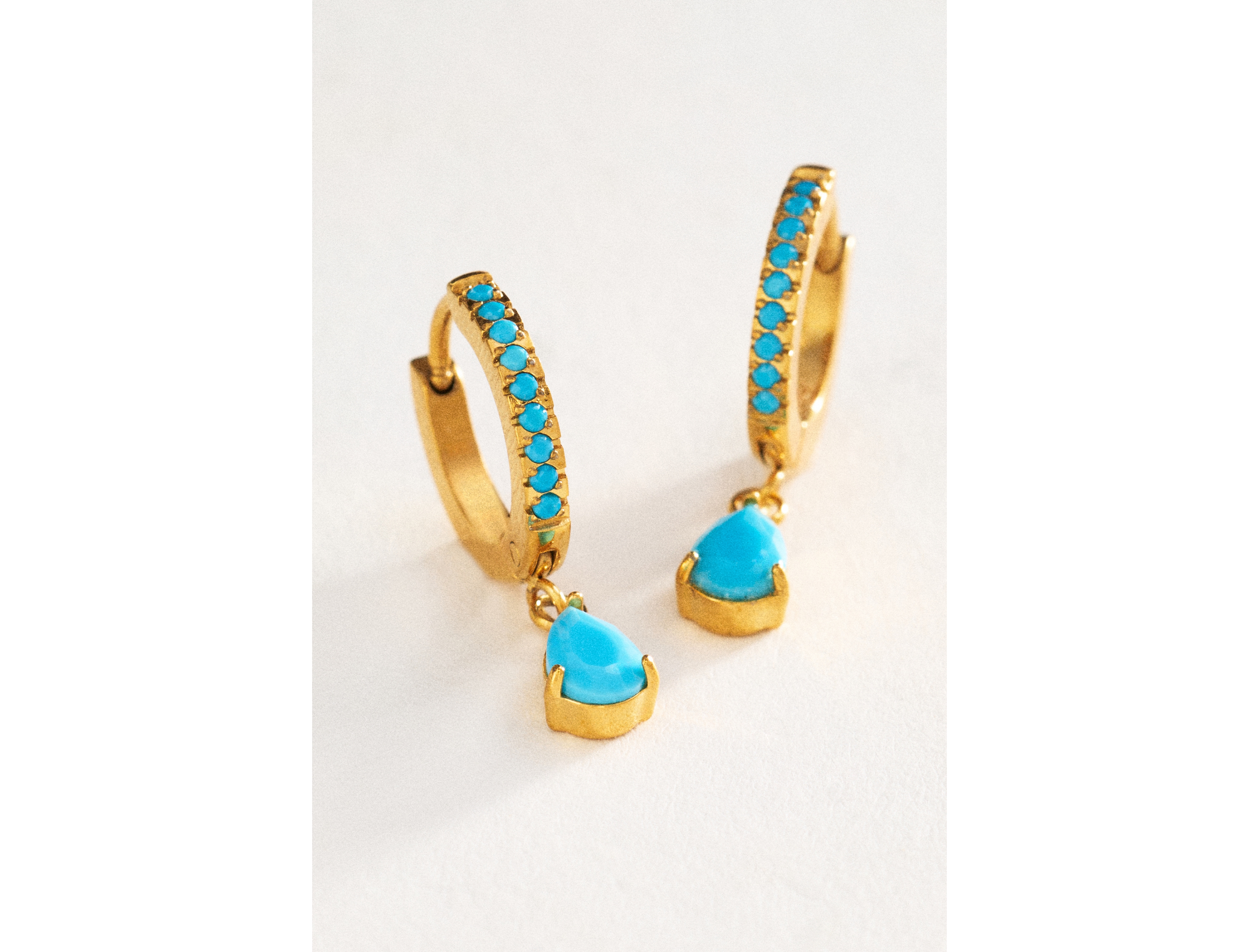 Atolea Turquoise Drop Hoop Earrings