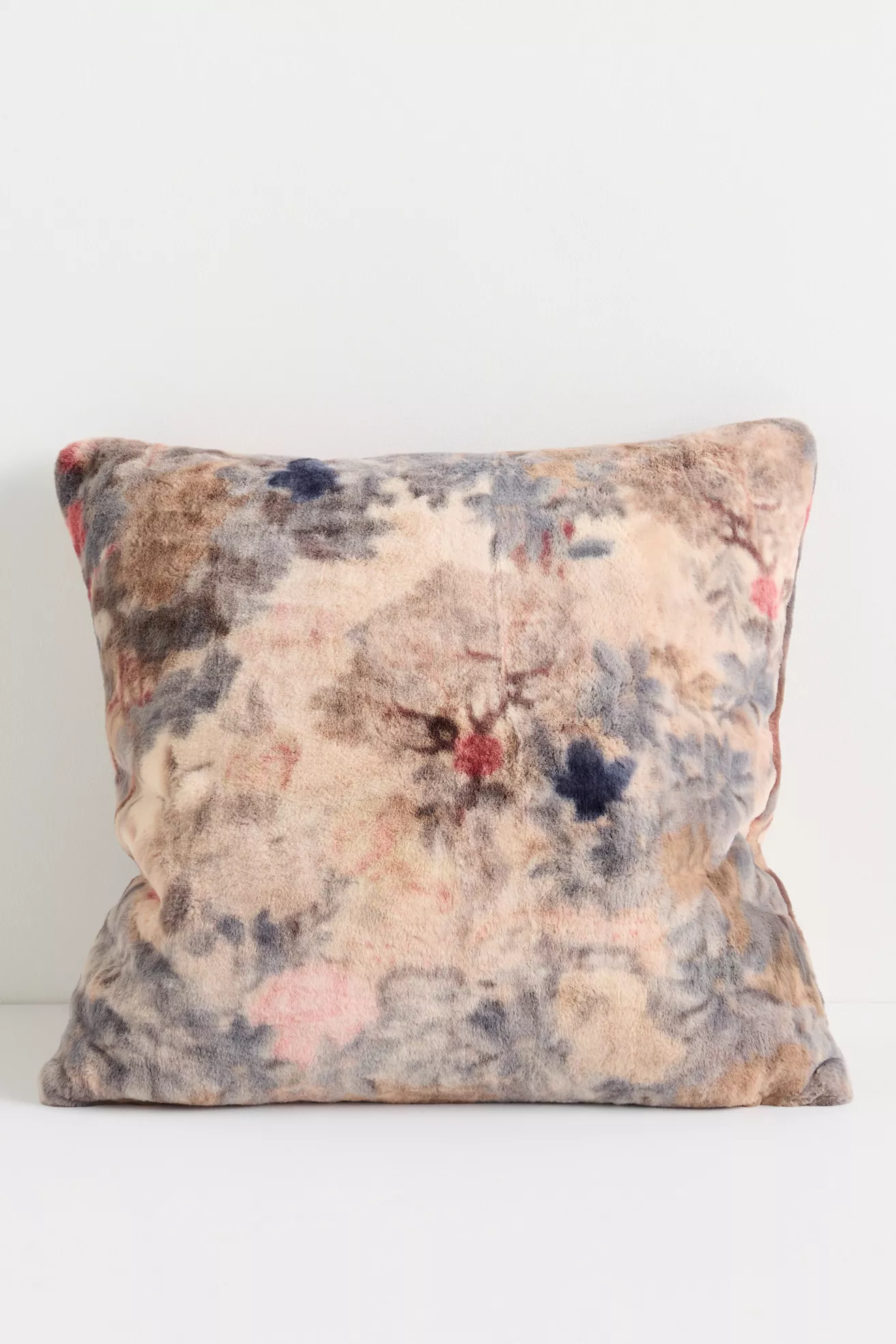 Printed Faux-Fur Pattern Throw Pillow