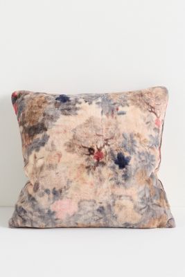 Printed Faux-Fur Pattern Throw Pillow
