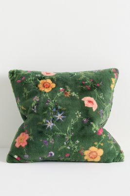 Printed Faux-Fur Pattern Throw Pillow