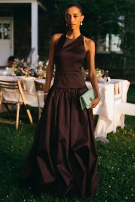 Hansel & Gretel Iris Taffeta Drop-Waist Dress