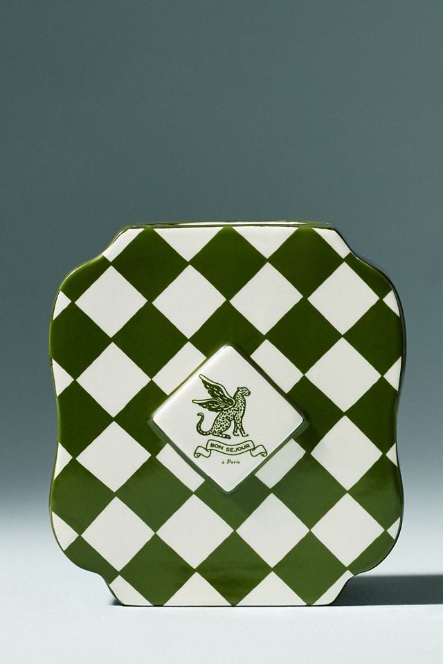 Hotel Checkered Ceramic Vase #1