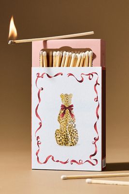 The Match Box Maker Leopard with a Bow Matchbox