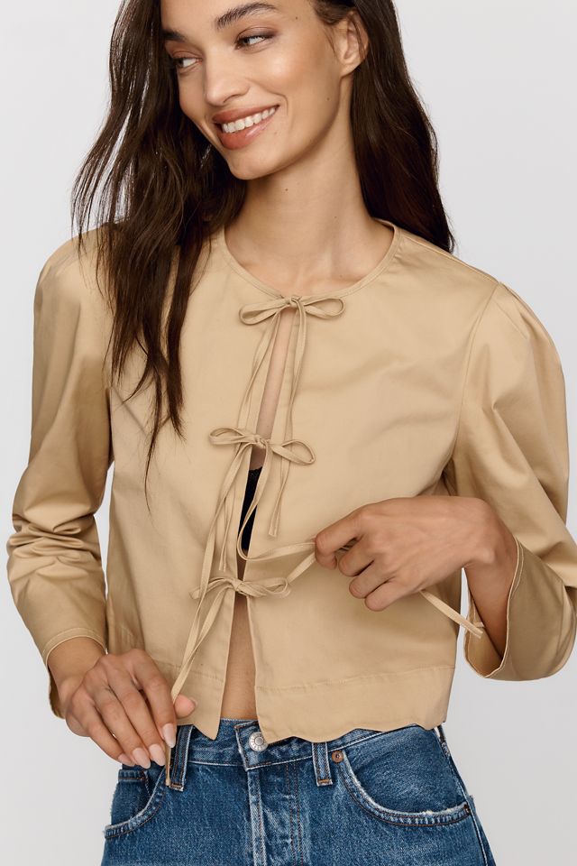 Sister New York Blaire Cotton Blend Tie Front Blouse #1