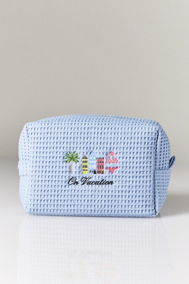 Abbode Waffle Cosmetic Bag In Blue