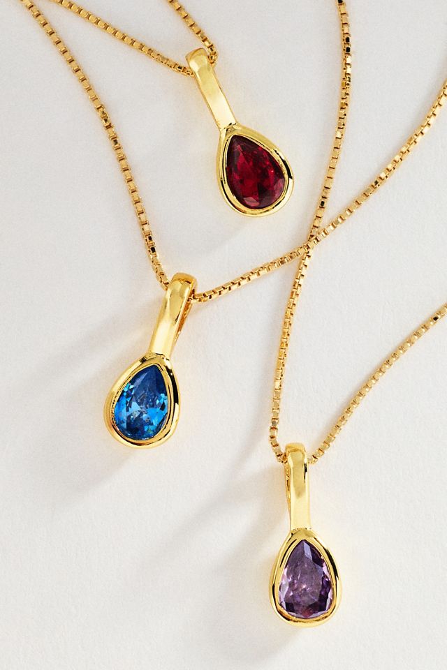 Set & Stones Teardrop Birthstone Necklace | Anthropologie