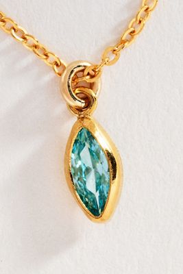 Set & Stones Marquise Birthstone Charm Necklace