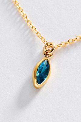 Marquise Birthstone Charm Necklace