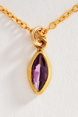 Marquise Birthstone Charm Necklace