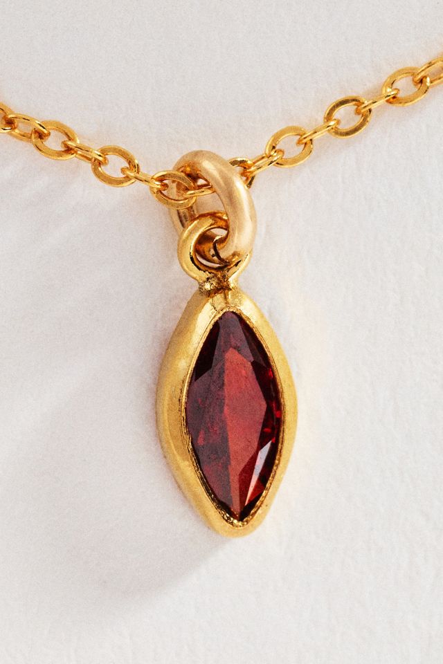 Set & Stones Marquise Birthstone Charm Necklace #1