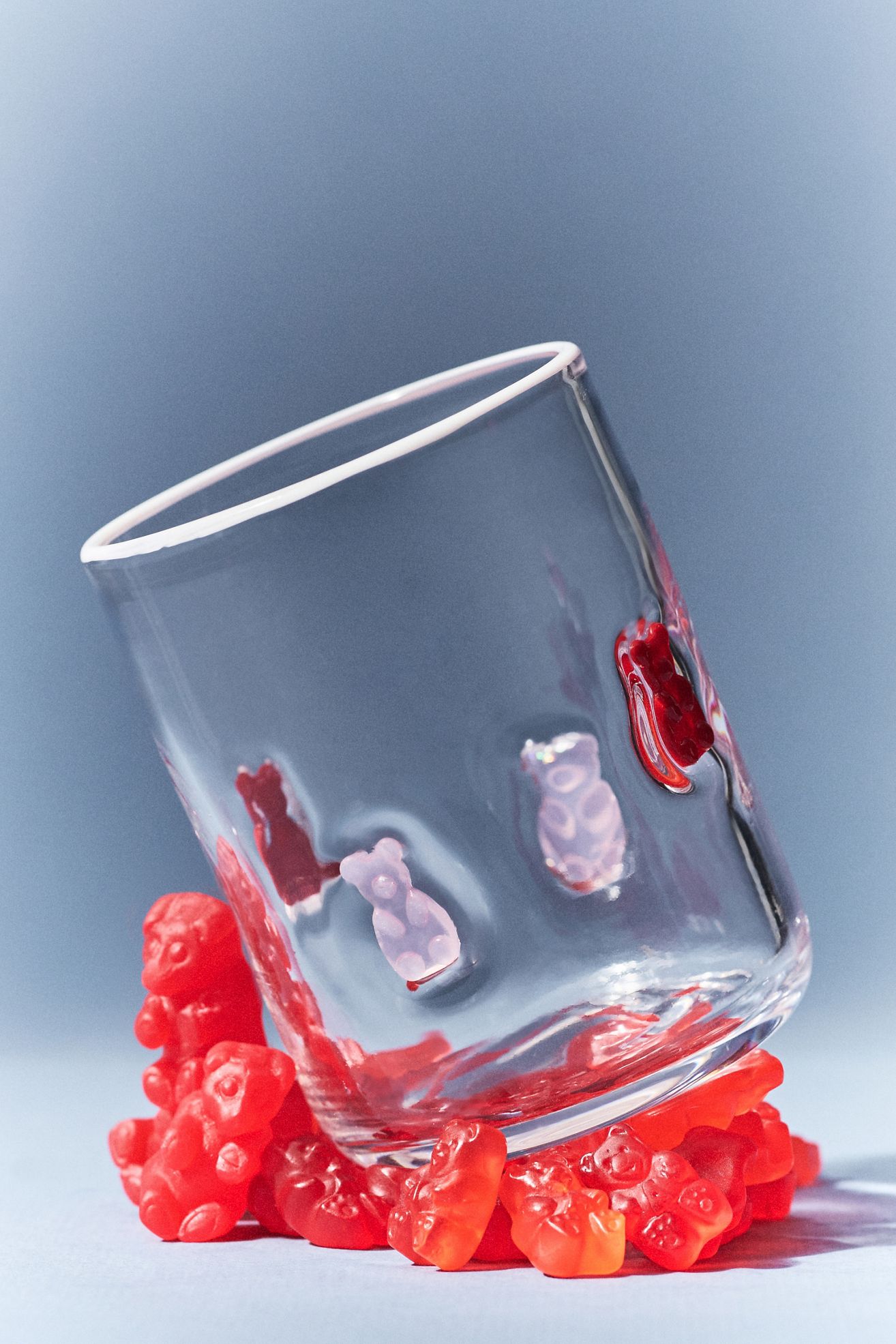 The Food & Drink Icon Juice Glass - Red & Pink Gummy Bears, One Size