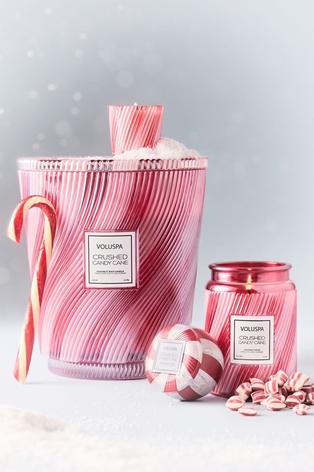 Voluspa Gourmand Crushed Candy Cane 5-Wick Hearth Glass Candle #1