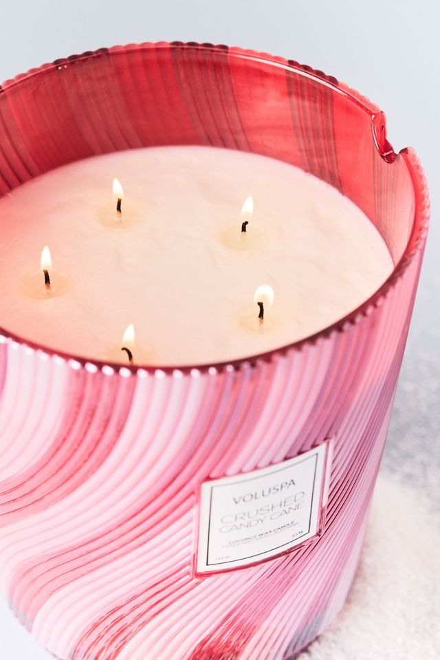 Voluspa Gourmand Crushed Candy Cane 5-Wick Hearth Glass Candle #2