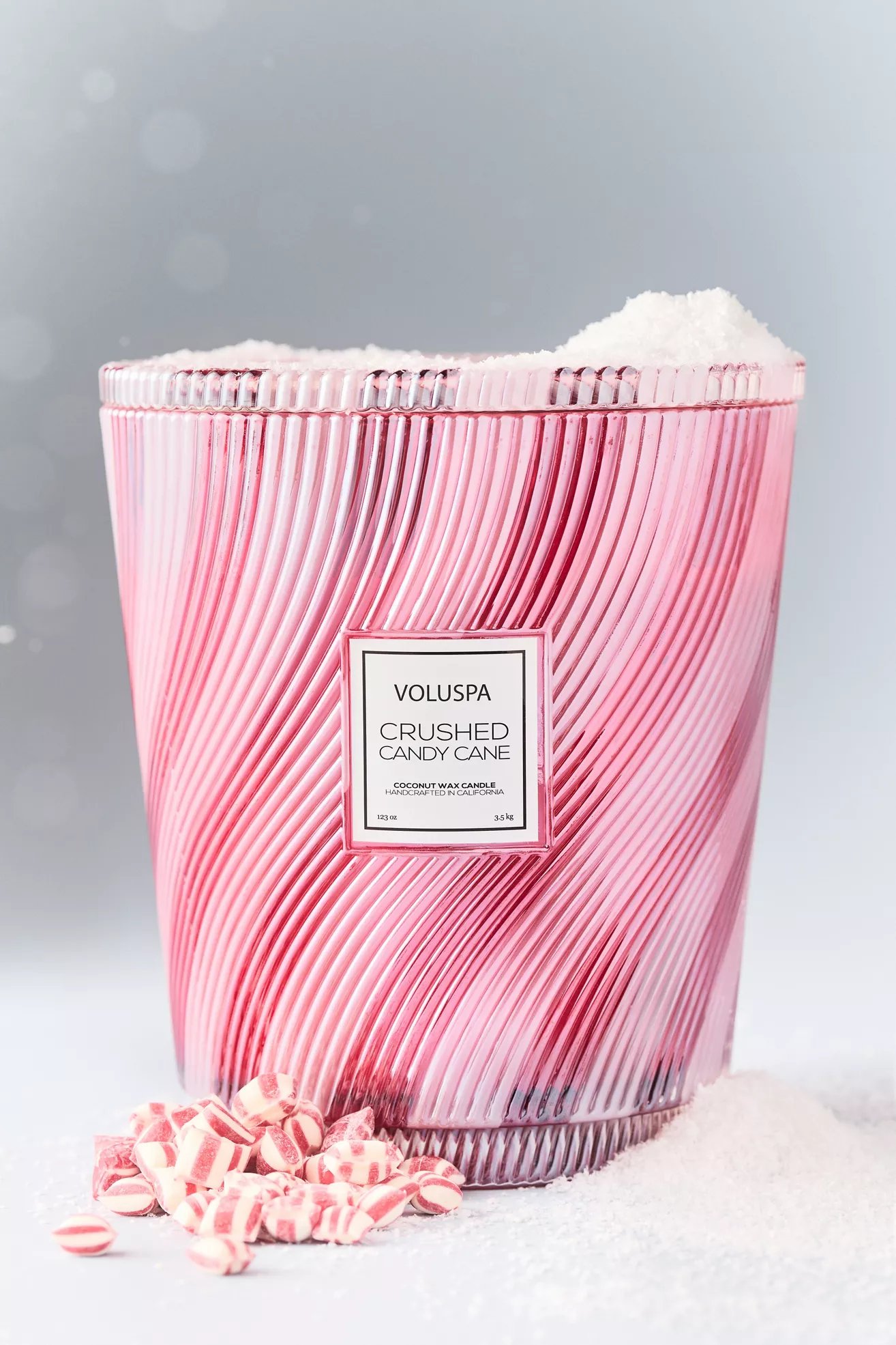 Voluspa Gourmand Crushed Candy Cane 5-Wick Hearth Glass Candle