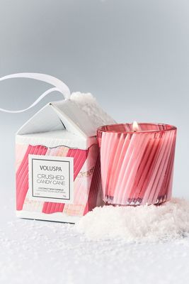 Voluspa Crushed Candy Cane Boxed Ornament Candle