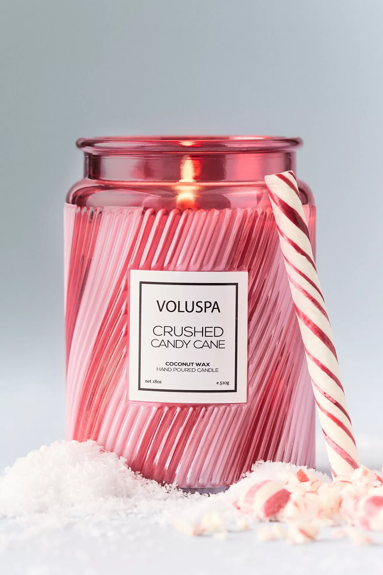 Voluspa Gourmand Crushed Candy Cane Glass Candle