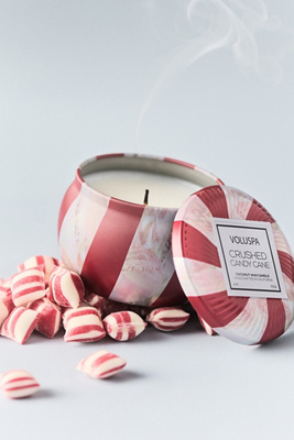 Voluspa Gourmand Crushed Candy Cane Mini Tinned Candle | Anthropologie