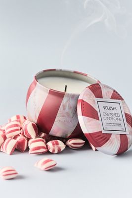 Voluspa Gourmand Crushed Candy Cane Mini Tinned Candle