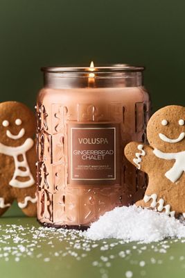 Voluspa Gourmand Gingerbread Chalet Glass Jar Candle