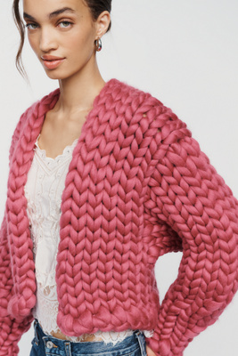 Hope Macaulay Mulberry 100% Wool Cardigan by Anthropologie