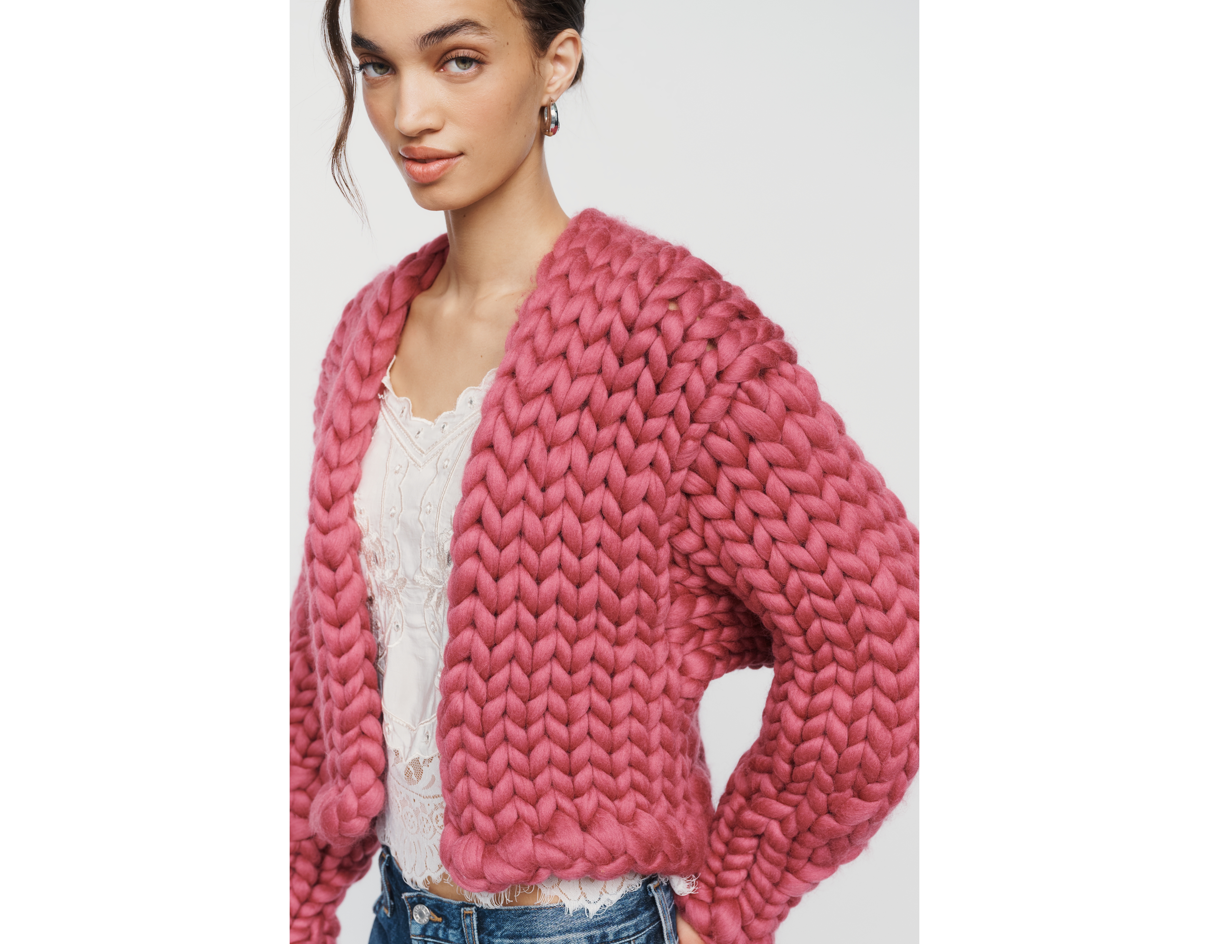Hope Macaulay Mulberry 100% Wool Cardigan