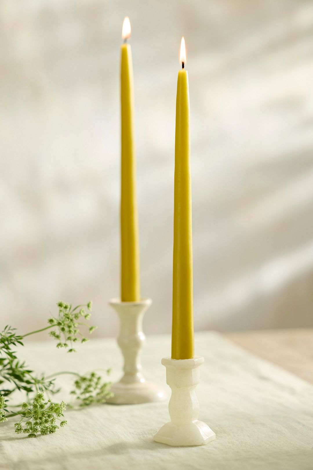 12” Taper Candles, Set of 2 - Chartreuse, One Size