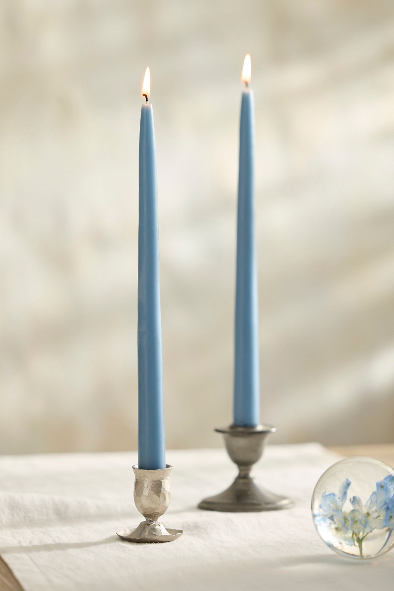 12” Taper Candles, Set of 2 - Light Blue, One Size